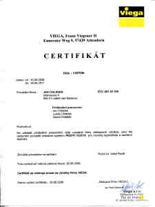 Certifikát Viega